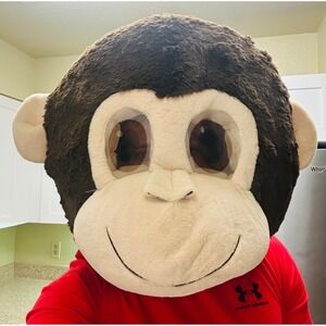 Dan Dee Big Greeter Heads 16" Brown Tan Monkey Mascot Mask OS Plush Costume 2018